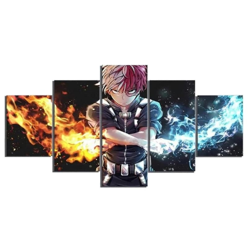 tableau-my-hero-academia-shoto-salon-décoation-chambre-feu-glace